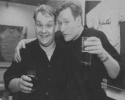 Andy Richter consuming alcohol